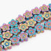 Iridescent Pink/ Blue Hematite Flower Shaped Beads  - 10mm