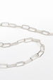 Paperclip Chain Necklace, Chunky, Silver Plated