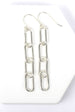 Paperclip Chain Earrings, Chunky, Silver Plated