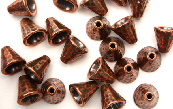 Small Hammered Copper Cone - 8mm