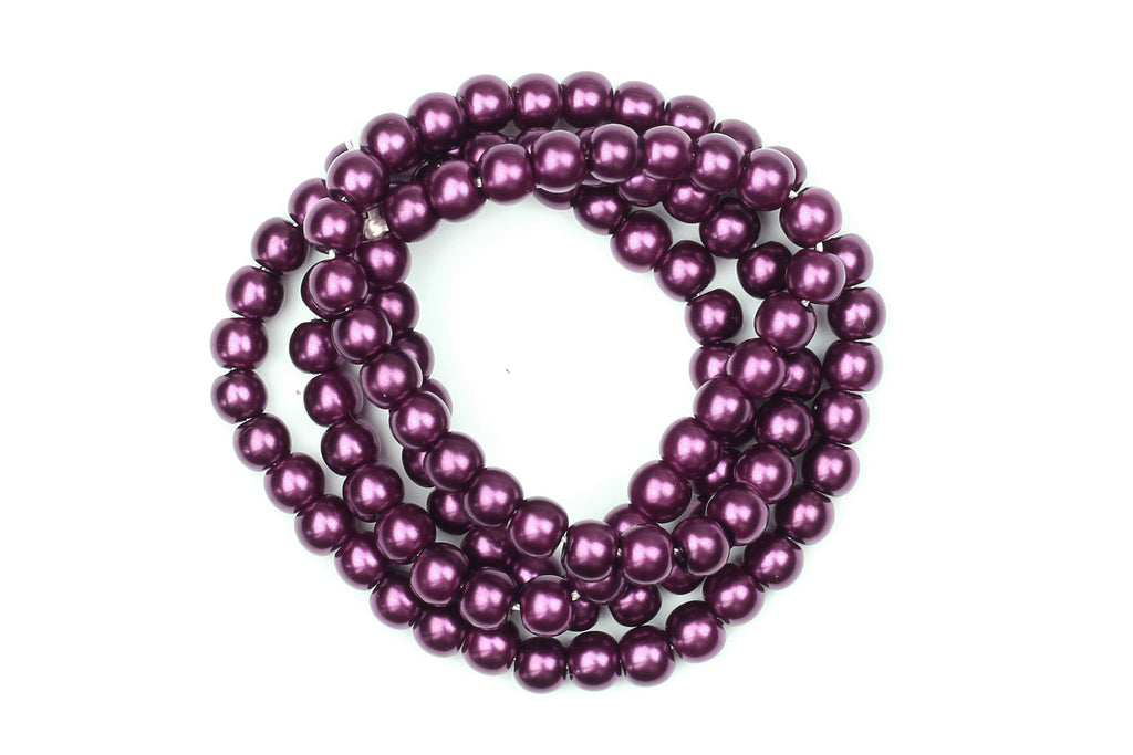 Kerrie Berrie Jewellery Making Supplies UK Glass Faux Pearls for Jewellery Making in Purple Grape