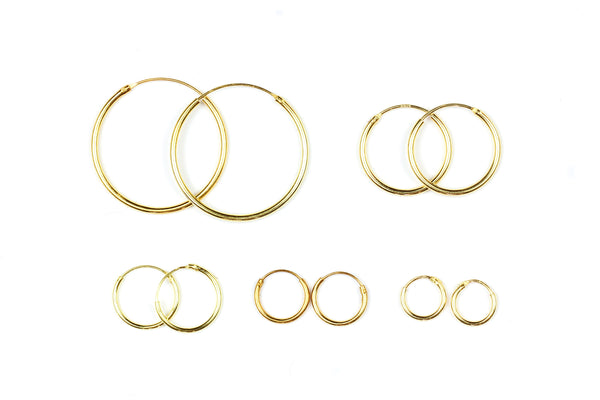 Gold Plated Hoop Earrings in a Variety of Sizes from Kerrie Berrie UK