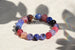 Kerrie Berrie Colourful Elasticated Genuine Real Agate Bracelet in Multi Colour Purple and Pink