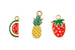 Kerrie Berrie Charms for Jewellery Making Gold and Red Enamel Cute Tiny Strawberry Charm