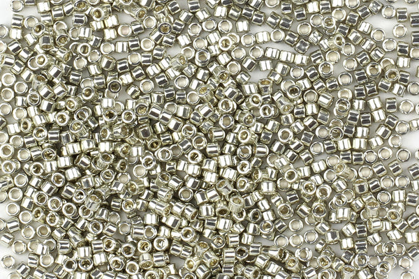 Kerrie Berrie UK Miyuki Seed Beads for Jewellery Making Size 11 Miyuki Delicia Seed Beads in Galvanised Silver