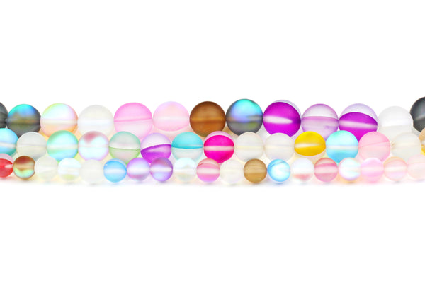 Mixed Rainbow 'Glow' Beads – CHOICE OF 6mm, 8mm or 10mm