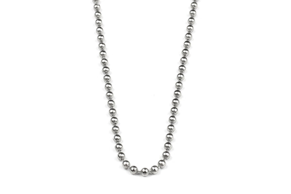 2MM Braided Stainless Steel Chain Necklace For Men & Women - Silver Ball Link
