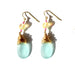 Turquoise 'Seaglass' Austrian 'Glow Bead' Drop Earrings – CHOICE of Silver or Gold