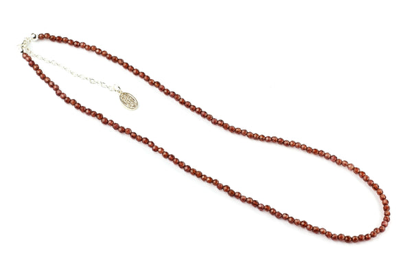 Delicate Garnet Semi-Precious Necklace (Choice of Silver or Gold Clasp) - Main Image