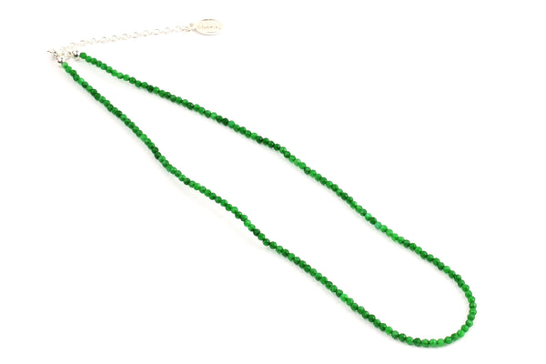 Green Agate Semi-Precious Necklace (Choice of Silver or Gold Clasp)