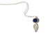 Kerrie Berrie Silver plated Blue Druzy Crystal Necklace Druzy Jewellery Silver Leaf Charm