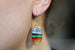 Glass Rainbow Lampwork Bead Earrings (w/ Sterling Silver Hooks)