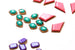 Geometric Faceted Rectangle Shaped Acrylic Link Bead for jewellery making.