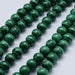 Natural Malachite Bead Strand, Grade AA, Round, 8mm