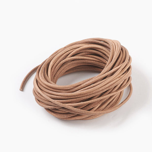 Natural Brown Leather Cord - 3mm