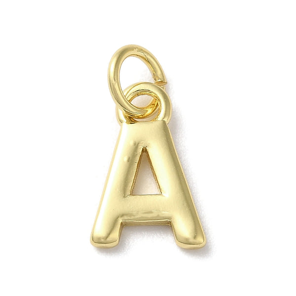 18K Gold Plated Letter Charms: A,B,C,D,E,F,G,H,IJ,K,L,M,N,O,Q,R,S,T,U,V,W,X,Y,Z