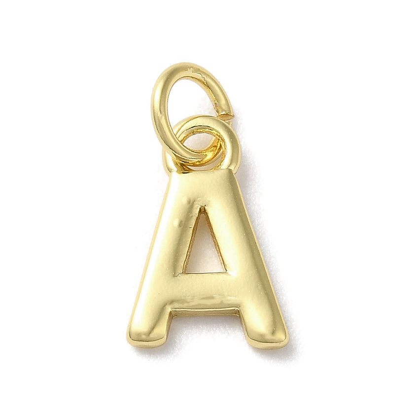 18K Gold Plated Letter Charms: A,B,C,D,E,F,G,H,IJ,K,L,M,N,O,Q,R,S,T,U,V,W,X,Y,Z