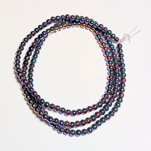 Iridescent Rainbow Round Hematite Beads  - 2.5mm