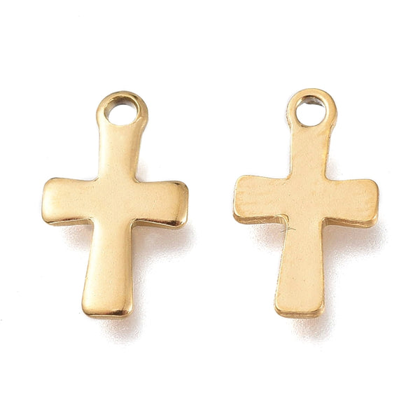 Gold Tiny Cross Charm