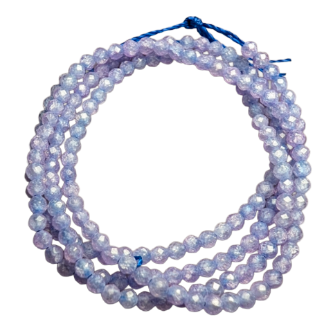 Lilac Cubic Zirconia Faceted Beads - 2mm