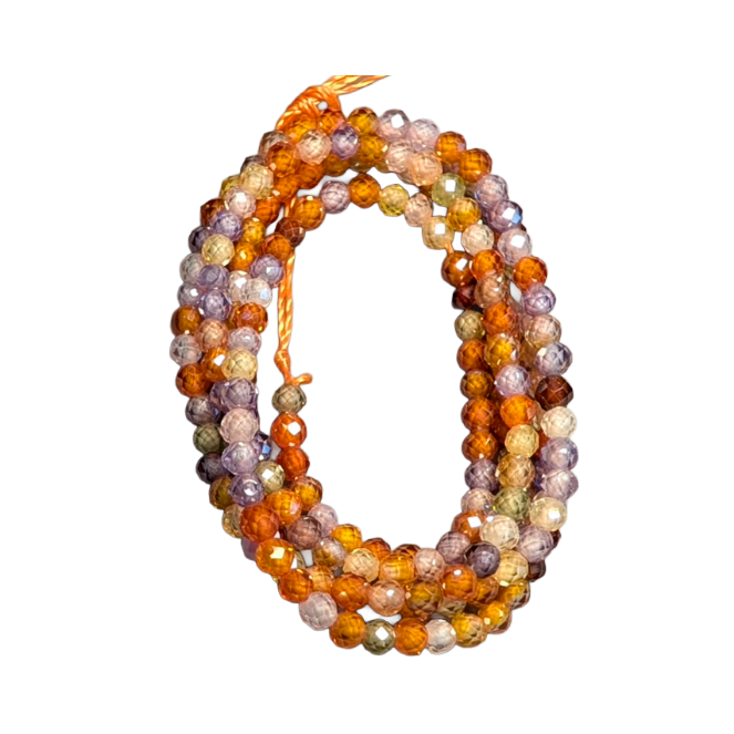 Mixed Faceted Cubic Zirconia Faceted Beads - 2mm