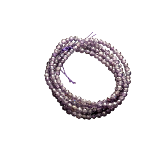 Purple Cubic Zirconia Faceted Beads 2mm