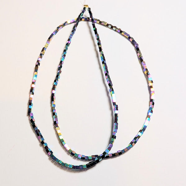 Rainbow Cube Hematite Beads – 2mm