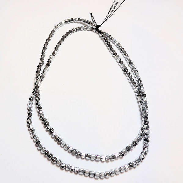 Silver Hex Hematite Beads - 2mm