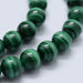 Natural Malachite Bead Strand, Grade AA, Round, 8mm