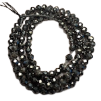 Gunmetal Black Cubic Zirconia Faceted Beads - 3mm