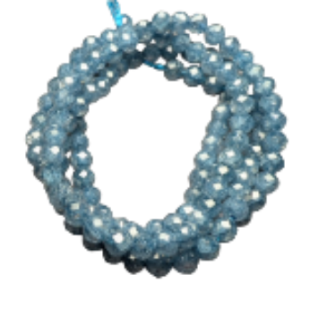 Denim Blue Opaque Cubic Zirconia Beads - 3mm