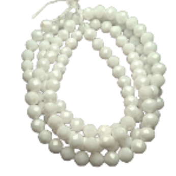 White Opaque Cubic Zirconia Beads - 3mm