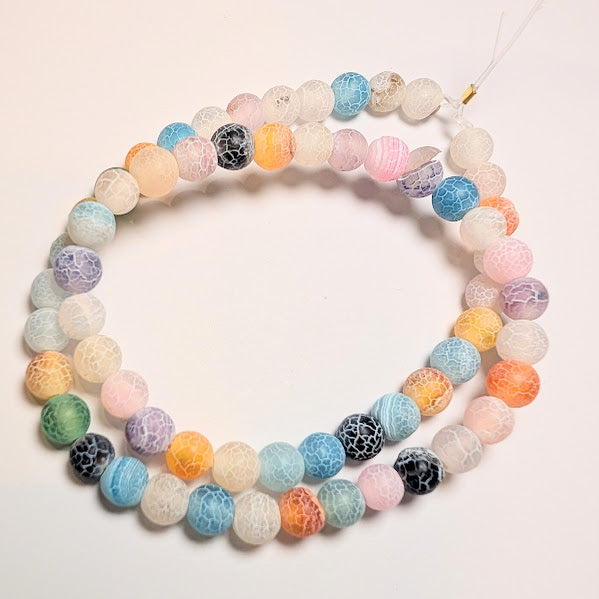 Agate Beads - 6mm Round - Matte Mixed