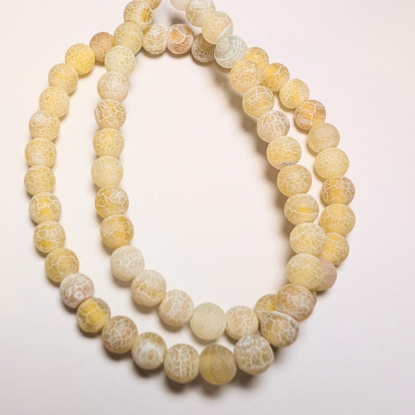 Agate Beads - 6mm Round - Matte Yellow