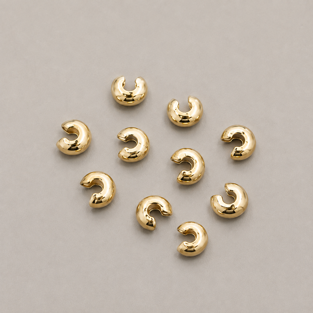 7.5mm Gold Crimp Covers (10pcs)