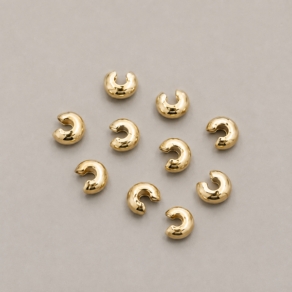 7.5mm Gold Crimp Covers (10pcs)