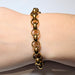 8mm Round Link Chain Bracelet, Gold Plated