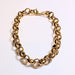 8mm Round Link Chain Bracelet, Gold Plated