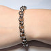 8mm Round Link Chain Bracelet, Silver Plated