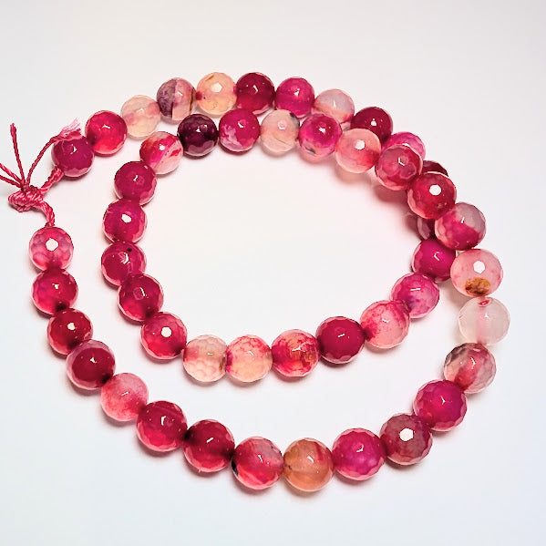 Agate Beads - 8mm Faceted - Pinks