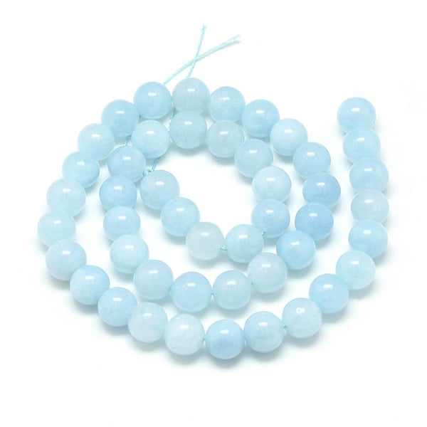 Natural Semi-precious Aquamarine Round Beads - 6mm