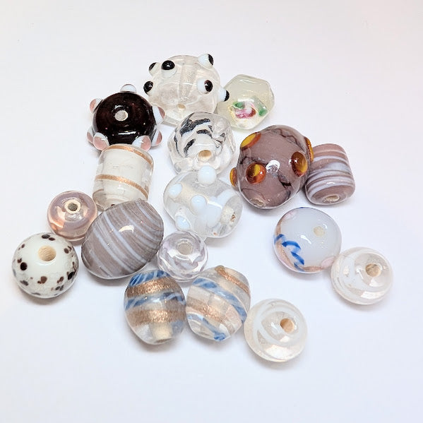 Indian Glass Bead Mix - Whites