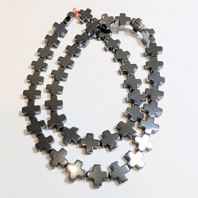 Black Cross Hematite Beads