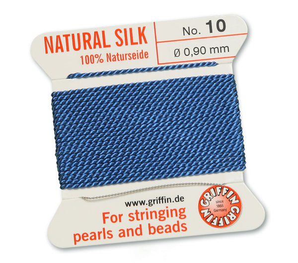 Blue Natural Silk Thread - Griffin - Various thicknesses