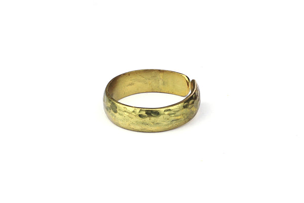 Gold Plated Brass Hammered Ring – Adjustable Design