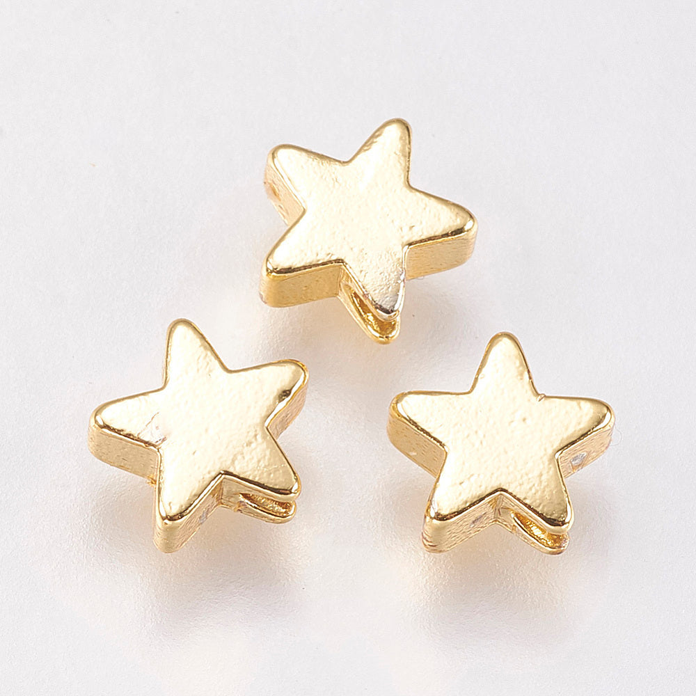 Brass Star Beads - 4mm - x10 per pack