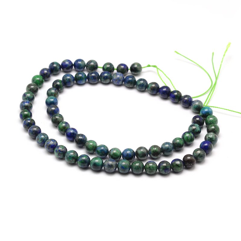 Chrysocolla and Lapis Lazuli Semi Precious Faceted Round Beads - 4mm