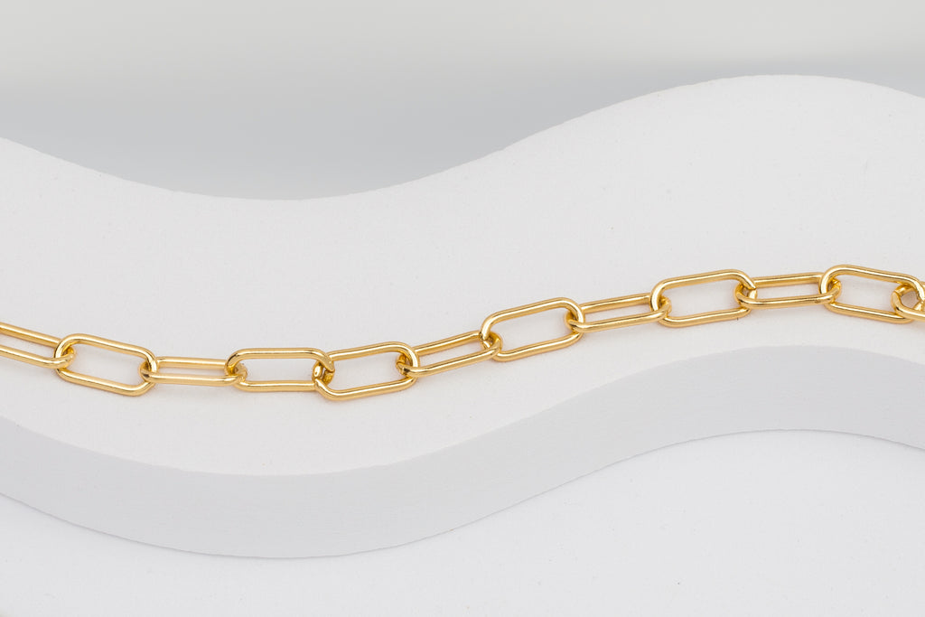 Paperclip Chain by the meter - Gold Vacuum Plated
