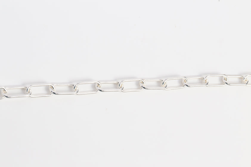 Paperclip Chain by the meter - Silver Vacuum Plated