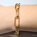 Paperclip Chain Bracelet, Chunky, Gold Plated